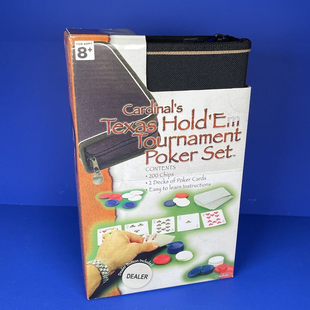 NIP Cardinal's TEXAS HOLD'EM TOURNAMENT POKER SET w/Travel Case‎